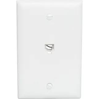 TELEPHONE WALL JACK - WHITE 1 GANG