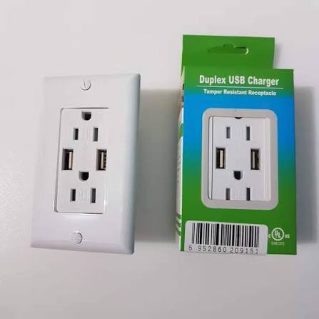 VISTA 20A TAMPER RESISTANT - USB DECORATIVE DUPLEX RECEPTACLE - WHITE