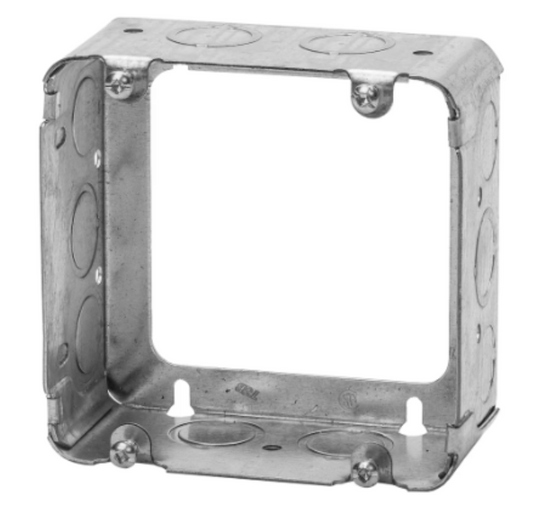 4 11/16" STEEL SQUARE DEEP EXTENSION  BOX WITH KO