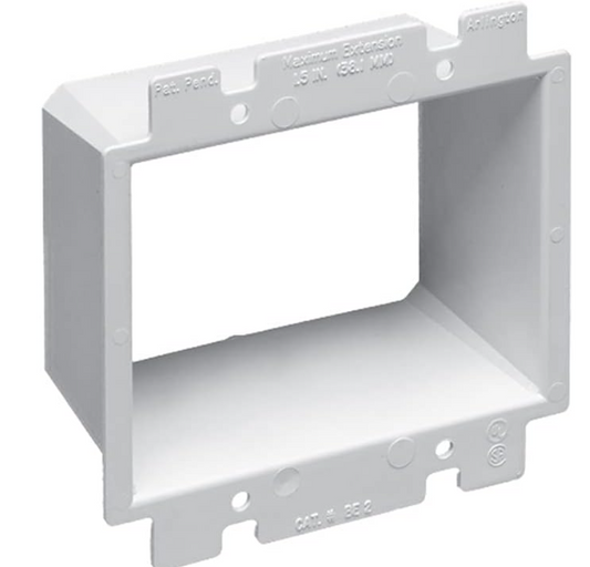 4-GANG...1 1/2" DEEP BOX  EXTENDER WHITE