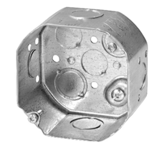 4" STEEL OCTAGONAL BOX WITH 1/2"  KO