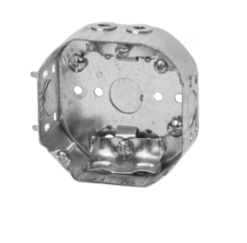 4" STEEL OCTAGONAL BOX WITH CABLE  CLAMP