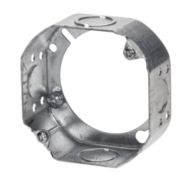 4" STEEL OCTAGONAL EXTENTION BOX  WITH 1/2" KO