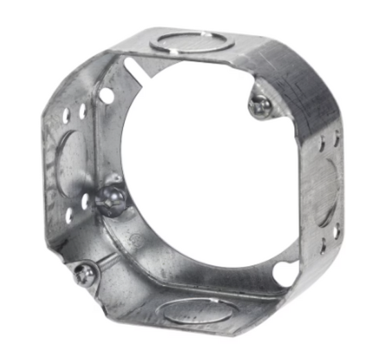4" STEEL OCTAGONAL EXTENTION BOX  WITH 1/2" KO