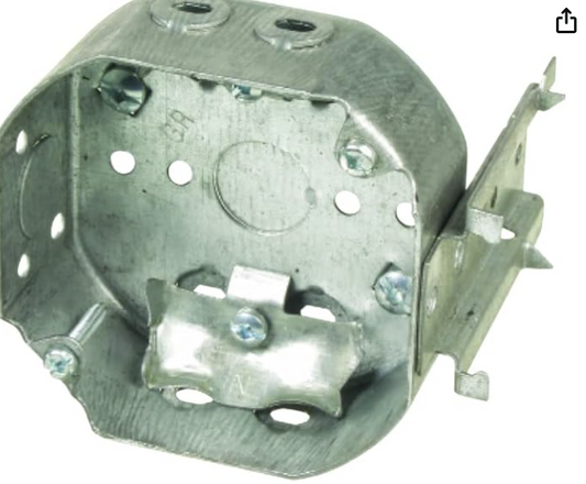 4" STEEL RETROFIT OCTAGONAL BOX WITH  CABLE CLAMP