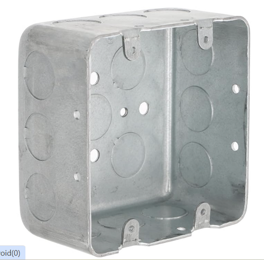 4" STEEL SQUARE DEEP EXTENSION  BOX  WITH KO