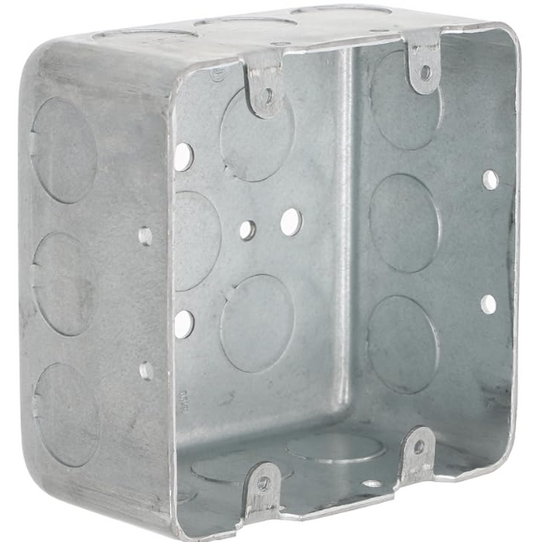 4" STEEL SQUARE SHALLOW BOX WITH KO