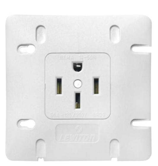 50A STOVE RECEPTACLE WHITE