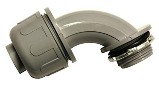 NON-METALLIC 90deg LIQUID TIGHT CONNECTOR 1" GRAY COLOR