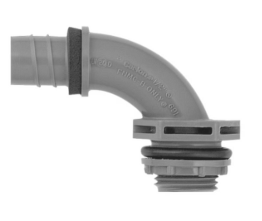 NON-METALLIC 90deg LIQUID TIGHT  CONNECTOR 3/4" GRAY