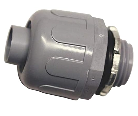 NON-METALLIC LIQUID TIGHT  CONNECTOR 1/2" GRAY  COLOR