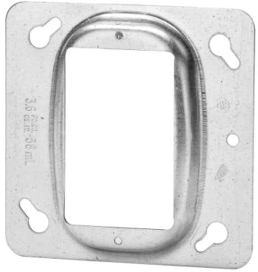 STEEL 1-GANG 1/2" RAISED COVER 4" x  4"