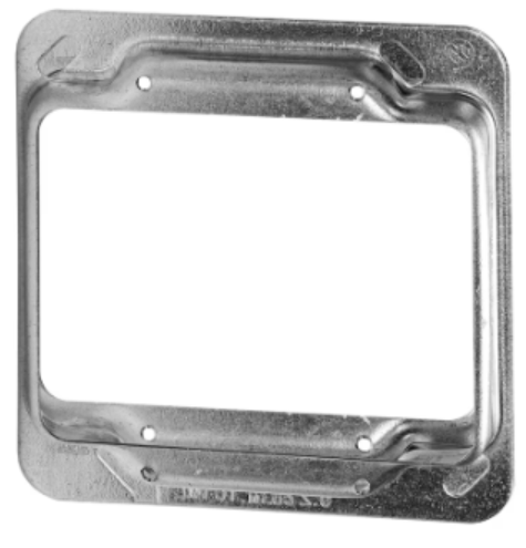 STEEL 2-GANG 1/2" RAISED COVER 4" x  4"