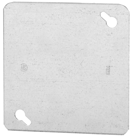 STEEL 2-GANG FLAT COVER 4" x  4"