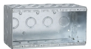STEEL FOUR GANG MASONRY BOX WITH  KO
