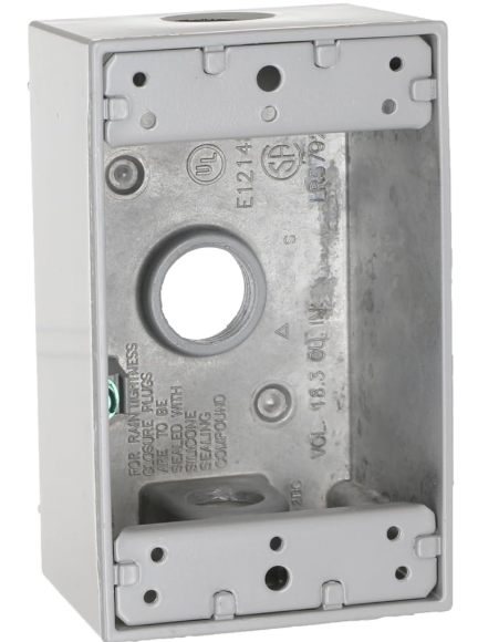 STEEL GANGABLE DEVICE BOX FOR  ARMOURED CABLE