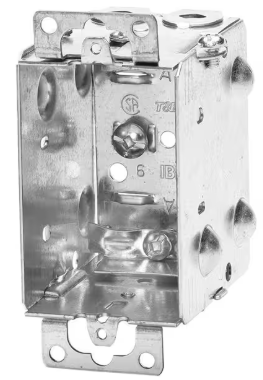 STEEL GANGABLE DEVICE BOX WITH  FLUSH EARS / 1/2 KO