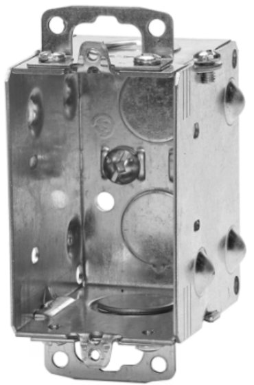 STEEL GANG. DEVICE BOX WITH  FLUSH EAR FOR ARMO. CABLE