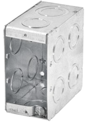 STEEL ONE GANG MASONRY BOX WITH  KO