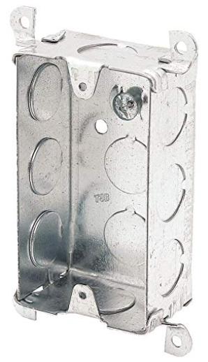 STEEL ONE GANG SHALLOW MASONRY  BOX WITH KO
