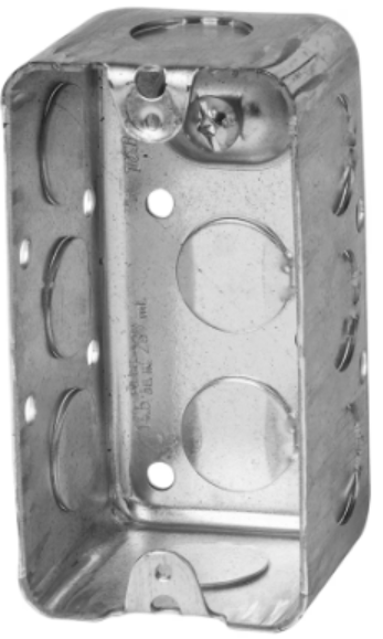 STEEL RECTANGLE NARROW UTILITY  BOX 4" x 2" x 1 7/8"