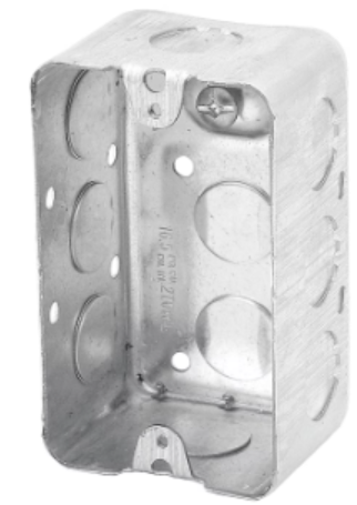 STEEL RECTANGLE SHALLOW UTILITY  BOX 4 x 2 1/8 x 1 1/2