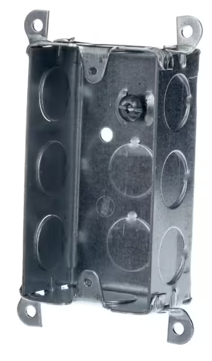 STEEL RECTANGLE SHALLOW UTILITY BOX  WITH MOUNTING EARS