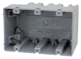 STEEL THREE GANG MASONRY BOX WITH  KO