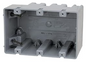 STEEL THREE GANG MASONRY BOX WITH  KO