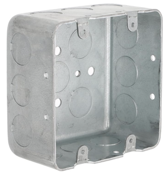 STEEL TWO GANG MASONRY BOX WITH  KO