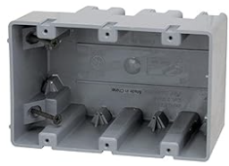 THREE GANG WELDED DEVICE BOX WITH  WRAP-AROUND BRACKET