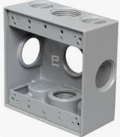 TWO GANG WEATHERPROOF BOX 2-3/16" DEEPGRAY COLOR 5x1/2"