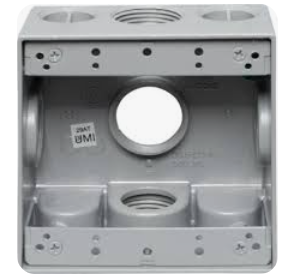TWO GANG WEATHERPROOF BOX 2-3/16" DEEP GRAY COLOR 5x3/4