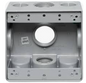 TWO GANG WEATHERPROOF BOX 2-3/16" DEEP GRAY COLOR 5x3/4