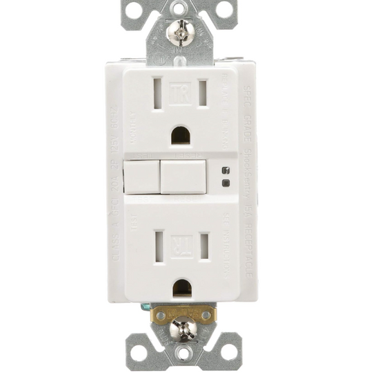 15A 125V ST TR GFCI WHT