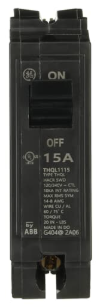 15A CIRCUIT BRK 10KA QL 1 POLE 120/240V PLUG IN