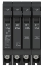 Quad 15A/1P & 20A/2P & 15A/1P 120/240V THQLQ Breaker