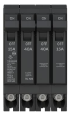 Quad 15A/1P & 40A/2P & 15A/1P 120/240V THQLQ Breaker