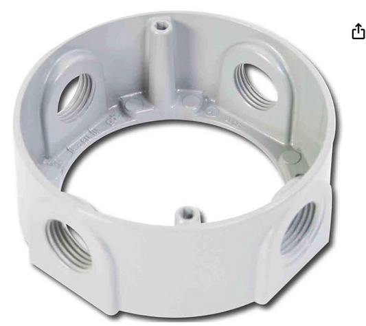1-GANG...1 1/2" DEEP ROUND BOX  EXTENDER WHITE