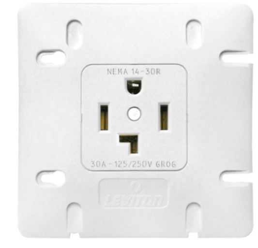 30A DRYER RECEPTACLE WHITE
