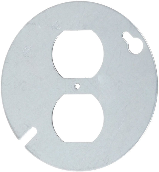 STEEL ROUND COVER -DUPLEX  RECEPTACLE 4" x 4"