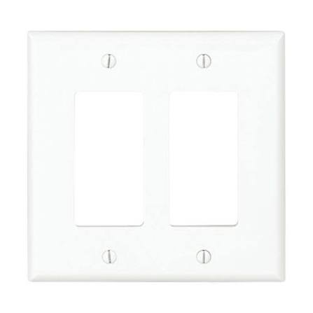 PJ262W-2GANG EATON SWITCH COVER PLATE WHITE DECORA