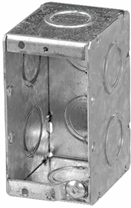 STEEL ONE GANG SHALLOW MASONRY  BOX WITH KO