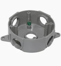 ROUND WEATHERPROOF BOX 1-9/16" DEEP GRAY COLOR 5x1/2"